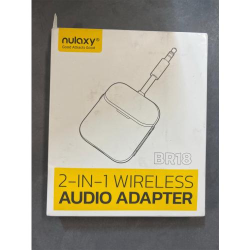 Nulaxy Air in-Flight Bluetooth Wireless Audio Transmitter Receiver for up to 2 AirPods & Wireless Headphones, Bluetooth Adapter for All 3.5mm Jacks on Airplanes, Gym Equipment, TVs & Gaming Consoles