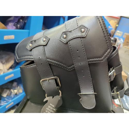 Astra Depot 1X Left PU Leather Motorcycle Solo Swingarm Side Tool Bag Saddlebag with Pannier Pouch Compatible with Harley Sportster XL883 XL1200