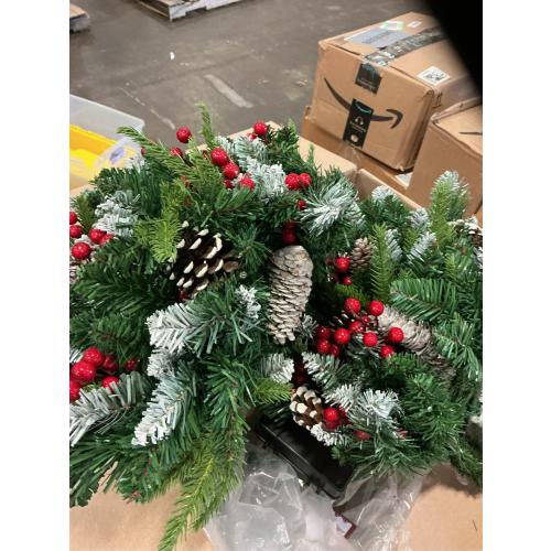 Set of 2 Christmas Planter/Urn Fillers Outdoor Front Porch, Artificial Prelit Christmas Tree with Remote, Holiday Pot Fillers with Timer, Multi-Color Lights, Outdoor Christmas Decorations Yard