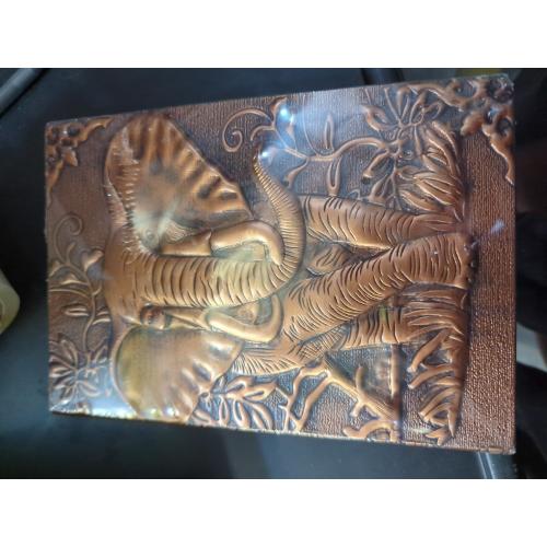molshine A5 (5.5 x 8.3) Embossed Journals Vintage Notebook,Retro Bronze Diary,100 Sheets Paper,Hardcover Travel Notepad for Writing,Sketchbook,Gift,Decoration,Elephant(RedBronze)