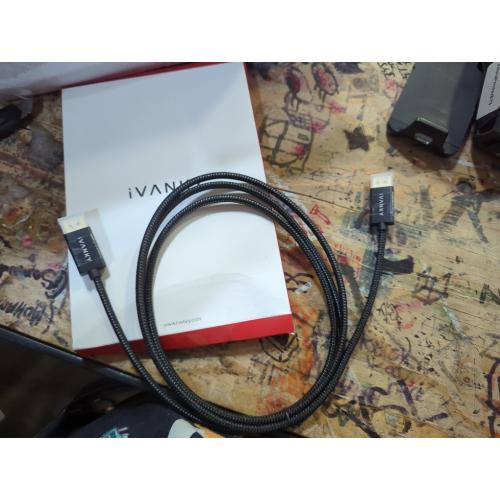 IVANKY Display Port Cable 10ft, Display Port Cord, [4K@60Hz, 2K@165Hz, 2K@144Hz], Gold-Plated Braided High Speed DP to DP Cable 10ft, DisplayPort 1.2 Cord for Gaming Monitor, TV, PC, Laptop