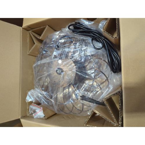 Black Gold 15 Outdoor Ceiling Fan with Light, Waterproof Gazebo Fan Remote Control, Dimmable LED Light, Hanging Black Caged Ceiling Fixtures with Plug in Cord for Patios Pergola, Black Gold