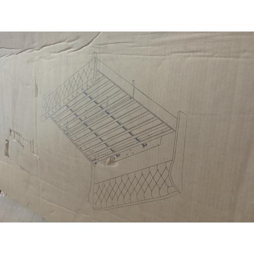 Dulane Chenille / Velvet King Upholstered Sleigh Bed with Scroll Wingback Headboard Cream