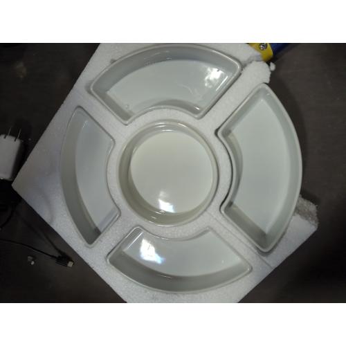 Bruntmor 5 Sectional Porcelain Divided Serving Platter, White