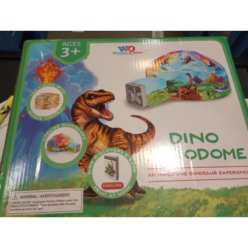 W&O Dino Aerodome with LED Lights - Inflatable Jurassic Fort for Kids Aged 3-12, Inflates in Seconds Creating an Immersive Dinosaur Experience (Fan Not Included)