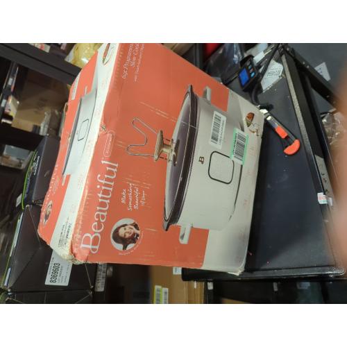 Beautiful 6 Qt Programmable Slow Cooker, White Icing by Drew Barrymore