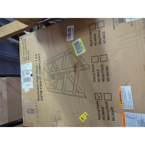 Wooden High Chair for Baby & Toddler – Restaurant-Style Stackable HighChair with Commercial Grade Solid Wood for Dining Table & Kitchen – Compact & Portable Design for Home & Restaurant Use - Black