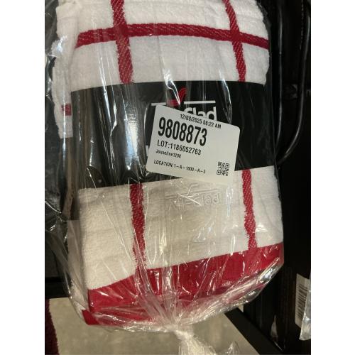 3 packs All-Clad Checked Kitchen Towel: Highly Absorbent, Super Soft Long Lasting - 100% Cotton, 17x30 Tea Towel for Cleaning & Drying Dishes, Pans, Glassware, or Countertops, (1-Pack), Chili