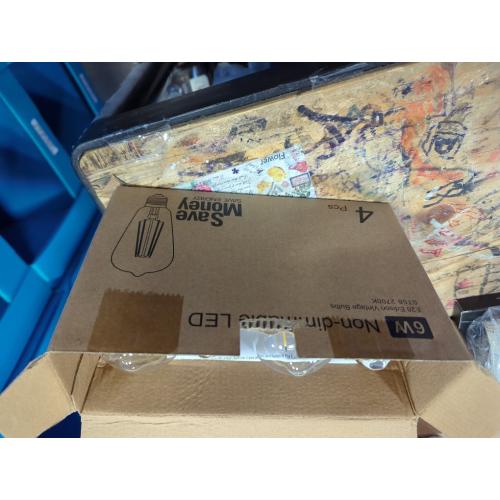 4 pack....Bombillas LED  equivalentes a 60 W, regulables, estilo vintage, casquillo E26, luz blanca cálida 2700 K, ST58, 8 W, 800 lm, CRI superior a 80, bombillas LED decorativas de filamento antiguo, cristal transparente, paquete de