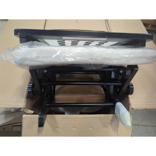 Hoop Black with Beige Cushion Glider and Ottoman Set