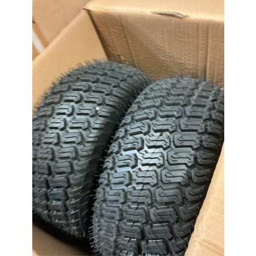 9x3.50-4 Flat Free Lawn Mower Tire and Wheel Smooth Tire with Rim for Commercial and Residential Walk-Behind Lawnmowers, Hand Trucks, Garden Carts and Trailers | 4 Centered Hub | Bore ID 3/4 4PCS