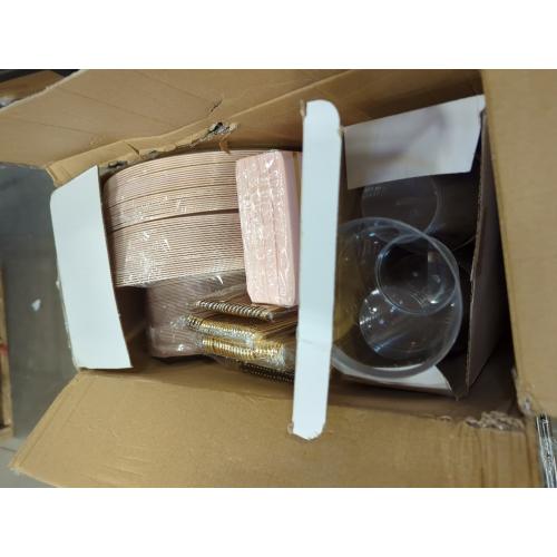 Supernal 350pcs Pink Plastic Plates,Plates Disposable
