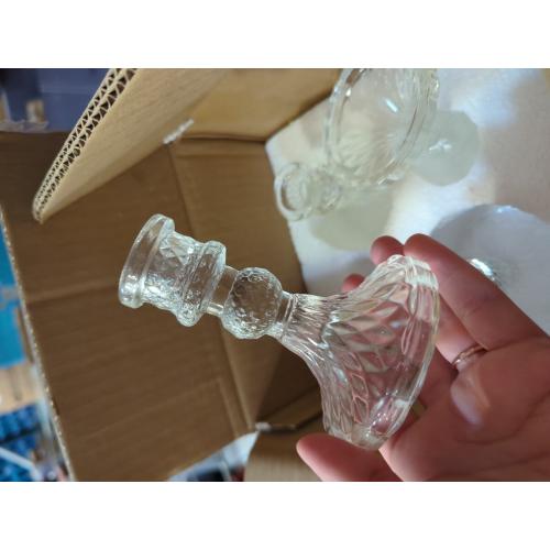 4 Tall Glass Candle Holder Set of 4 Glass Taper Candles Holders for Candlesticks Clear Crystal Candlestick Holders Candle Sticks Holder Decor for Wedding, Birthday, Thanksgiving,Housewarming