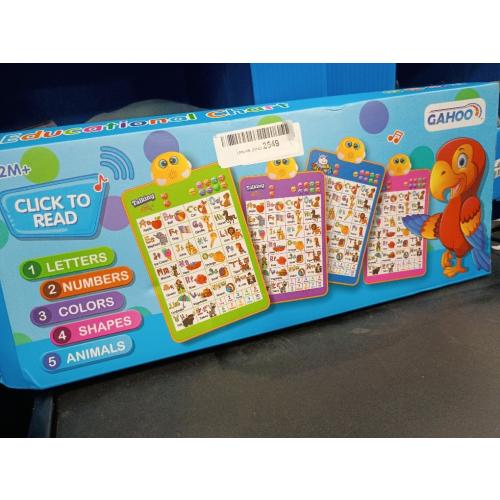 Electronic Alphabet Wall Chart, Talking ABC, 123s, Music Poster, Kids Learning Toys for Toddlers 1-3, Interactive Educational Toddler Toy, Birthday Gifts for Age 1 2 3 4 5 Year Old Boys Girls - Blue