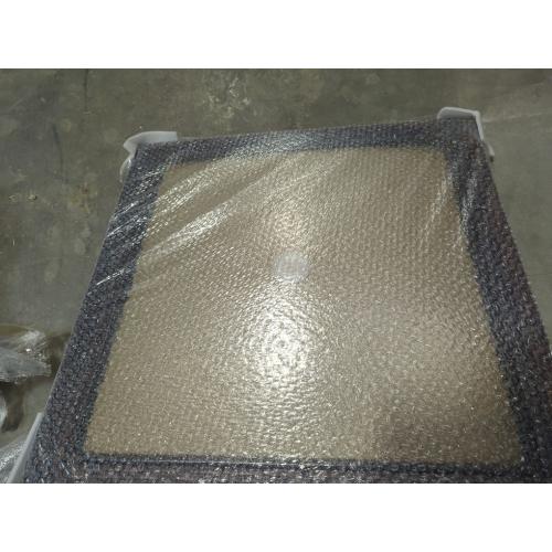 Costway Square Glass Patio Table With Umbrella Holder