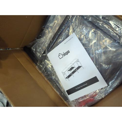 Furologee TV Stand for TVs up to 55 Inch, Entertainment Center with Open Storage Shelves, Media Console Table with Soundbar Shelf for Living Room, Bedroom, Rustic Brown