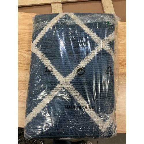 SMALL Blue and white rug