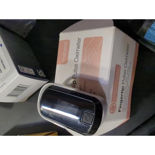 mibest OLED Finger Pulse Oximeter, O2 Meter, Dual Color White/Black