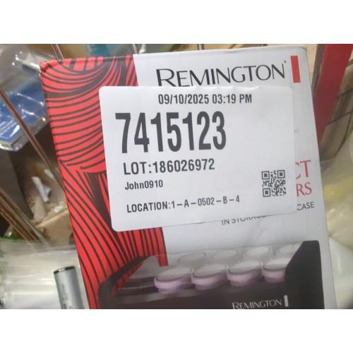 10pcs Color black Remington Travel Size Professional 1.25 Compact Ceramic Hot Hair Rollers, 10 Piece Set, Anti-Static Technology, Ionic, Black