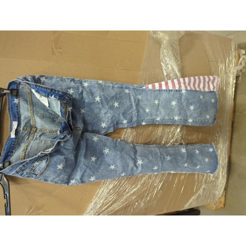 Women's 3XL Ripped American Flag Bell Bottom Jeans High Waisted Frayed Raw Hem Casual Slim Denim Pants