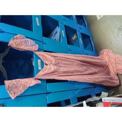Size L Maternity Photography Props Floral Lace Dress Fancy Pregnancy Gown for Baby Shower Photo Shoot