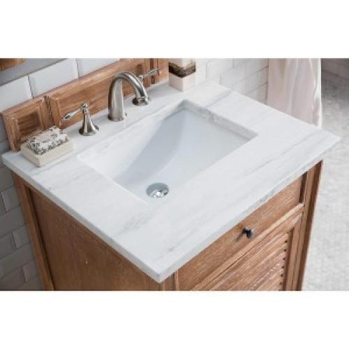 26 in. W x 23.5 in. D Single Basin Vanity Solid Surface Top in Arctic Fall with White Basin
