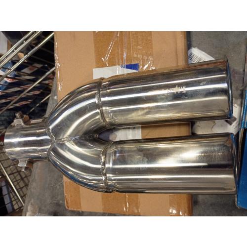 2.5 inch 6.3cm Universal Dual Exhaust Tip Stainless Steel Muffler Tail Pipe For Car Pickup trucks (Blue Straight)