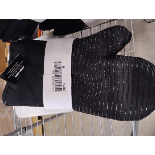 All Clad Silicone Oven Mitt: Heat Resistant up to 500 Degrees - 100% Cotton & Silicone, 14x7 Oven Mitt for Kitchen and Barbeque, 6-Pack, Black