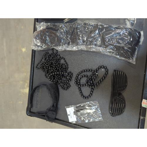 80s Costume Accessories Set Lace Headband Earrings Fishnet Gloves Necklace Bracelet Glasses The 80's Party Costume Set