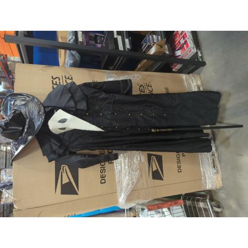 Plague Doctor Halloween Costume Adult Men White,7Pcs Plague Doctor Outfit with Mask for Mens Halloween Costumes