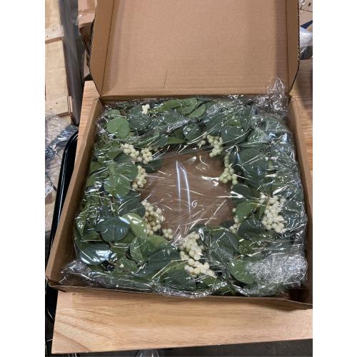 Pinkpum 20'' Eucalyptus Wreath for Front Door, Porch, Window - Green Decor for Home, Farmhouse - Spring, Summer, Fall, All Seasons