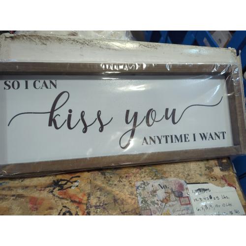 Dazingart Farmhouse Master Bedroom Wall Decor, So I Can Kiss You Anytime I Want Sign, Engagement Decorations (I Can Kiss You)