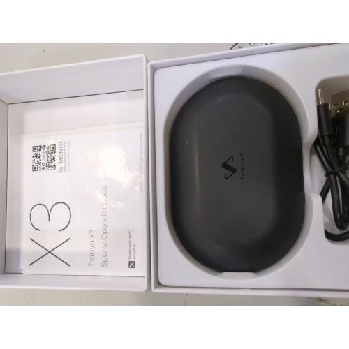 Black TRANYA Open Ear Bluetooth Headphones, Wireless Earbuds with APTX Adaptive Sound 16MM Large Driver, CVC8.0 Noise Cancellation, IPX5 Waterproof Sports Earbuds with 32H Playtime for Workout