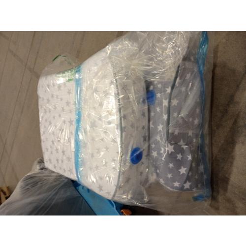 Toddler Travel Bed, Portable Toddler Bed & Chair 2-in-1 – Convertible Travel Crib with Storage Pockets, Built-waterproof Oxford Cloth, Easy,Washable Covers,Soft Dutch Velvet (Stars Pattern)