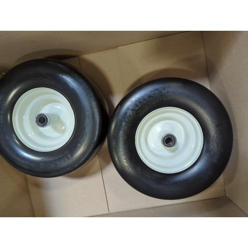 13x6.50-6 Flat Free Lawn Mower Tire, Zero Turn Mower Front Tires, 13x5x6 Solid Lawn Mower Tires for Residential and Commercial, with Centered Hub, 2 Pack