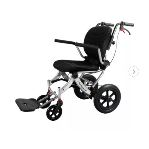 Wheelchairs for Adults,Transport Wheelchair Lightweight Foldable with Removable Cushion,Ergonomic Transfer Chair with 12-inch Rear Wheels for All Terrains,Travel Wheelchair, Black