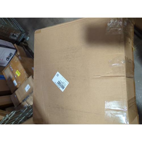 White and Grey Medline 5 Elongated Raised Toilet Seat, With Lock and Removable Padded Arms