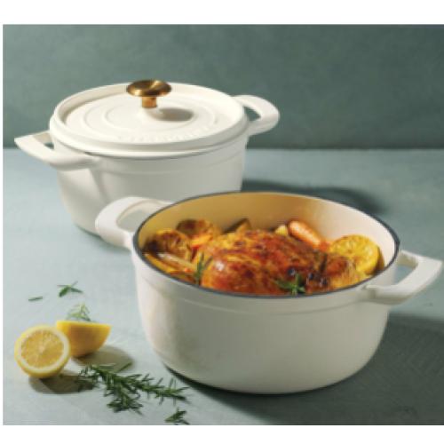 Tramontina 4-quart & 6-quart Enameled Cast Iron Round Dutch Oven, 4-piece Set, Assorted Colors ‼️product has mild stains and mild paint peeling‼️