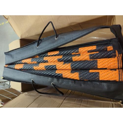 Black and Orange OPPODREAM Outdoor Rug Patio Waterproof, Large Outdoor Plastic Straw Rug, Reversible Out Door Carpet for Camping, Deck, Rv, Area Carpet for Balcony, Porch, Backyard