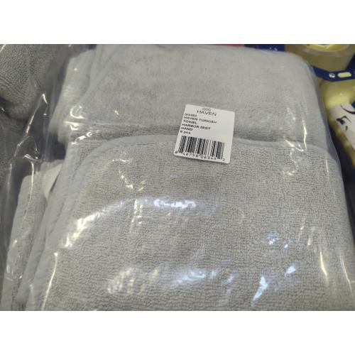 Set of 6 Color Grey Haven Turkish towel harbor mist hand