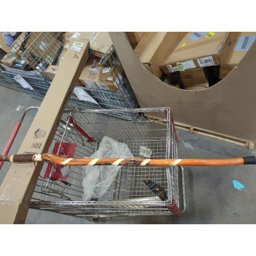 BROWN AND CREAM Vive Wooden Walking Stick - Willow Cane for Seniors Hiking & Balance - Heavy Duty Carved Twisted Wood Sticks for Men & Women - Stylish Support Pole for Outdoor Trekking & Weight Bearing