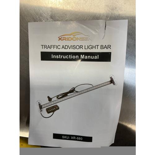 XRIDONSEN 35 inch Traffic Advisor Amber Light Bar 144 LED Rear Window Strobe Lights Emergency Warning Flashing Safety Interior Windshield Lights w/Directional for Plow Trucks Construction Vehicles