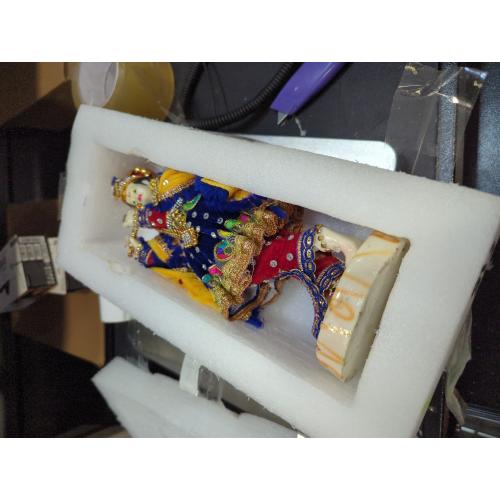 Shree Krishna Idol Thakur ji Murti Size- 11 inch Kahna ji Laddu Gopal ji Statue Karishan ji Krishna Janmashtami Home Decoration Puja Temple Krishna Fine Painting Hindu God Laddu Gopal Diwali