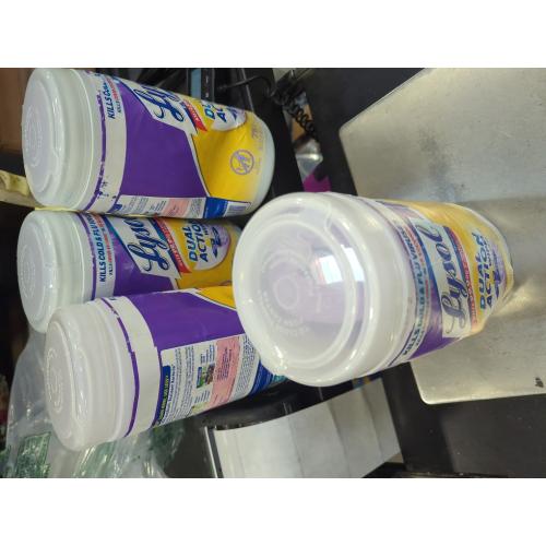 Lysol Dual Action Disinfectant Wipes, Multi-Surface Antibacterial Scrubbing Wipes, Dorm Room Essentials, Citrus Scent, 75ct (Pack of 4), Packaging May Vary