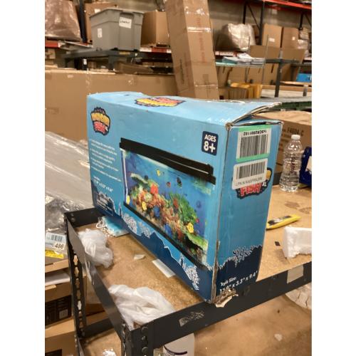 Artificial Fish Tank XL Virtual Ocean Toy in Motion Lamp - Office Desk Large Aquarium, Colorful LED Lights, Aquar, Artificial Fish, Turtles, Bubbles Tank with Moving Fish