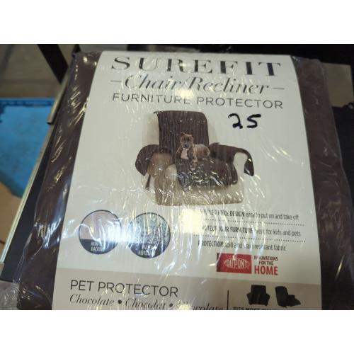 SureFit Pet Protector Recliner Furniture Cover in Chocolate