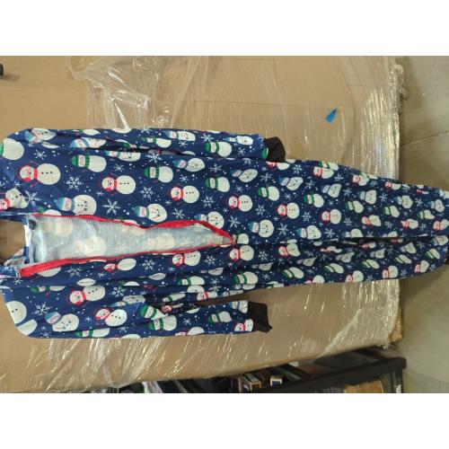 Christmas Pajamas XXL Lounge Sets Long Sleeve Hooded Deer Print Zipper Jumpsuit Sleepwear