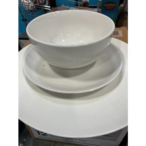 Simply Essential Coupe 12-Piece Dinnerware Set in White