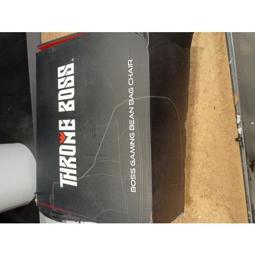 Throne Boss Gaming Bean Bag Chair Cover for Kids with High Back, Red – Floor Gaming Chair Cover, Easy to Clean Fabric, Large Side Pockets, Headphone Hanger, Requires 200 Liters Polystyrene Beans