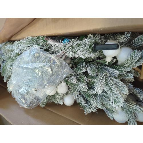 6ft Faux Snow Buildable Christmas Tree With LED